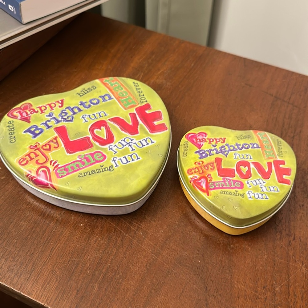 Brighton heart tins.